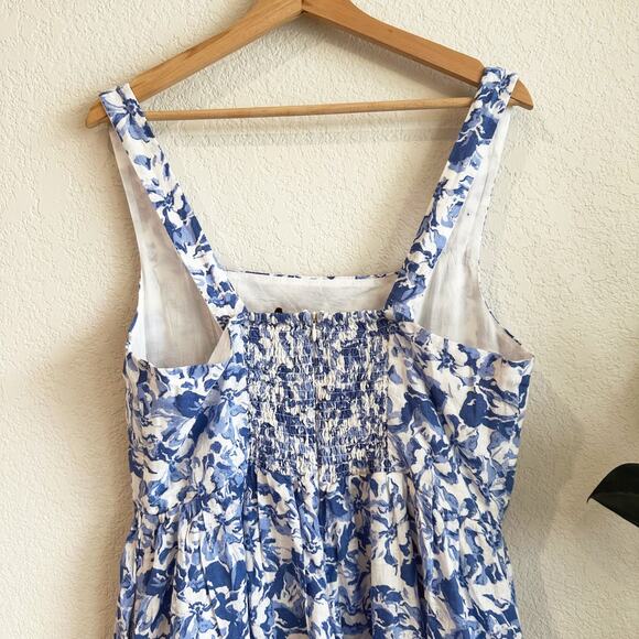 Quince Womens European Fit & Flare Floral Linen Dress Large Cottagecore Pockets - Picture 5 of 10